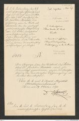 k.k. naturhistorisches Hofmuseum, Intendanzakten 1885-1896 (Hauer), Aktenzahl Z.622.b/1890, Seite 1